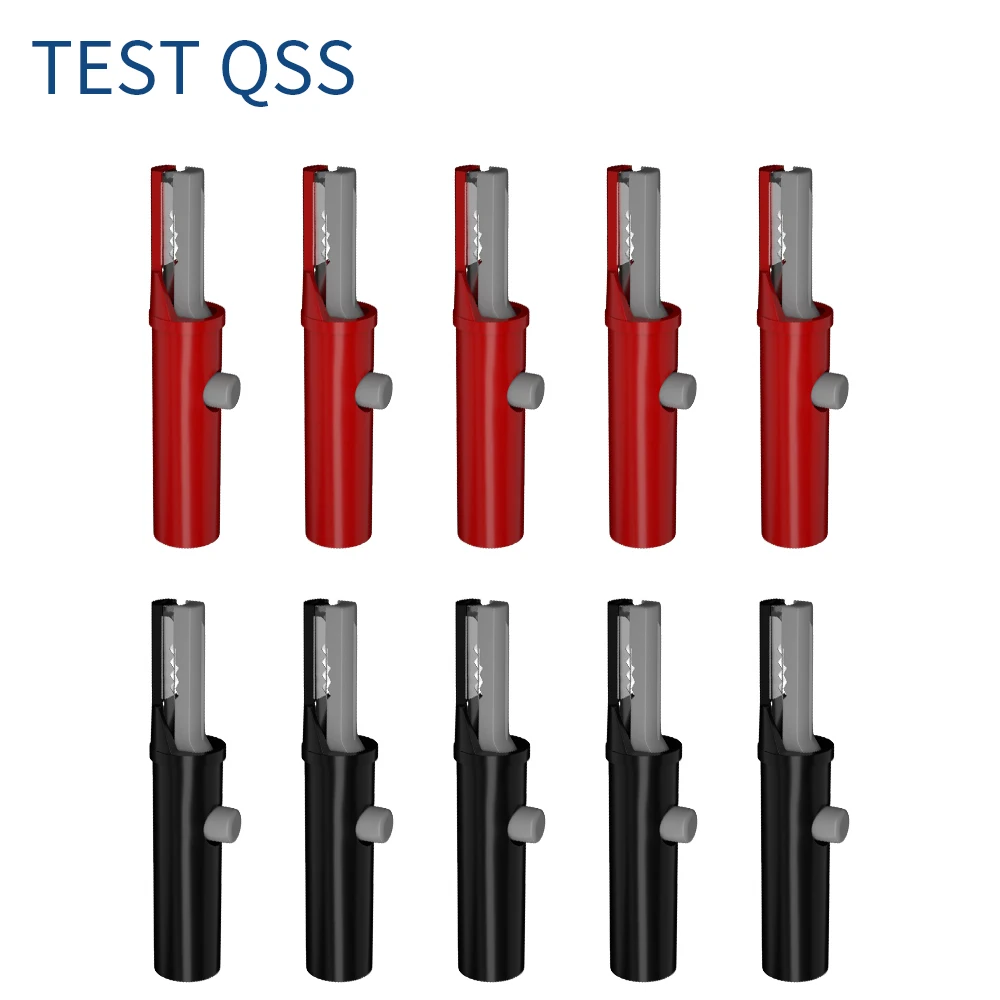 QSS 51mm Alligator Clip DIY Push Button Type Full Protective Insulated Electrical Clips Q60030