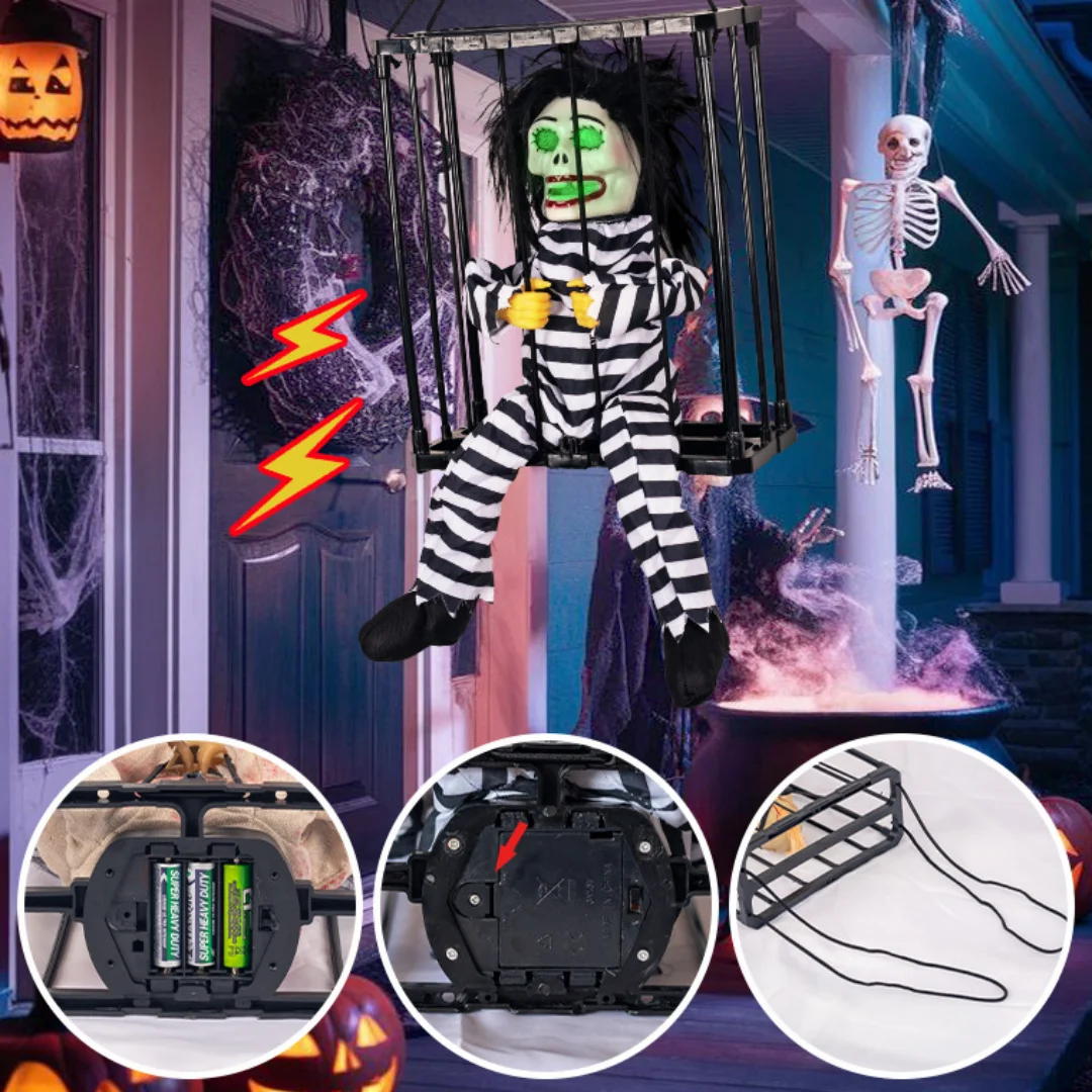 Screaming Animated Hanging Halloween Decorations Outdoor Indoor Motion Sensor Sk
