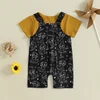 Adorable Baby Boy Summer Outfit Set with Short Sleeve Lion Print T-shirt and Overall Pants Crew Neck Cartoon Theme 1