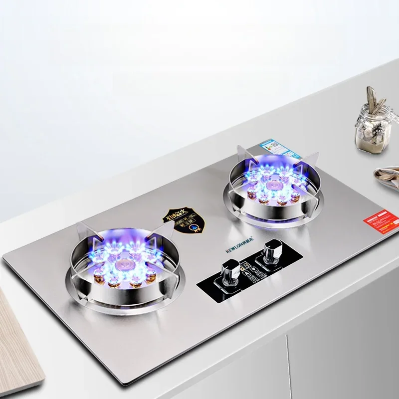 Gas Stove 7.0kw Fierce Fire Power LPG Type Natural Gas Cooker 2 Burners Stainless Steel Cooktop Kitchen Built-in Hobs Stove