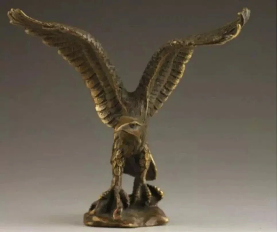 

China Bronze Brass Statue EAGLE/Hawk Figure figurine 4.5"High