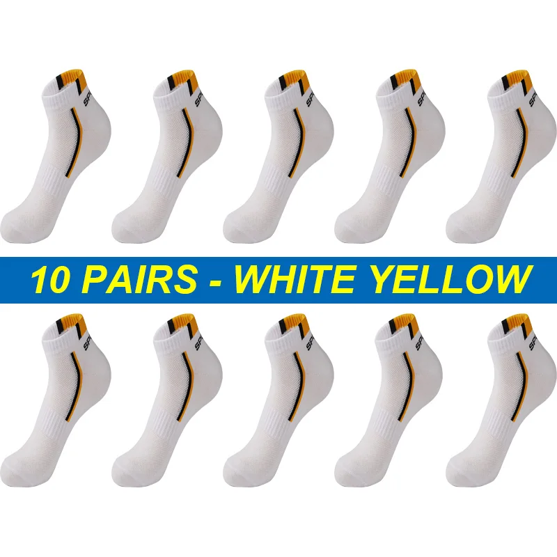 10 Paare/Lot Herrensocken aus Baumwolle, hochwertige, atmungsaktive Sportsocken, Mesh, lässig, sportlich, Sommer, kurze Socken, Übergröße 38–45 – Detail 9