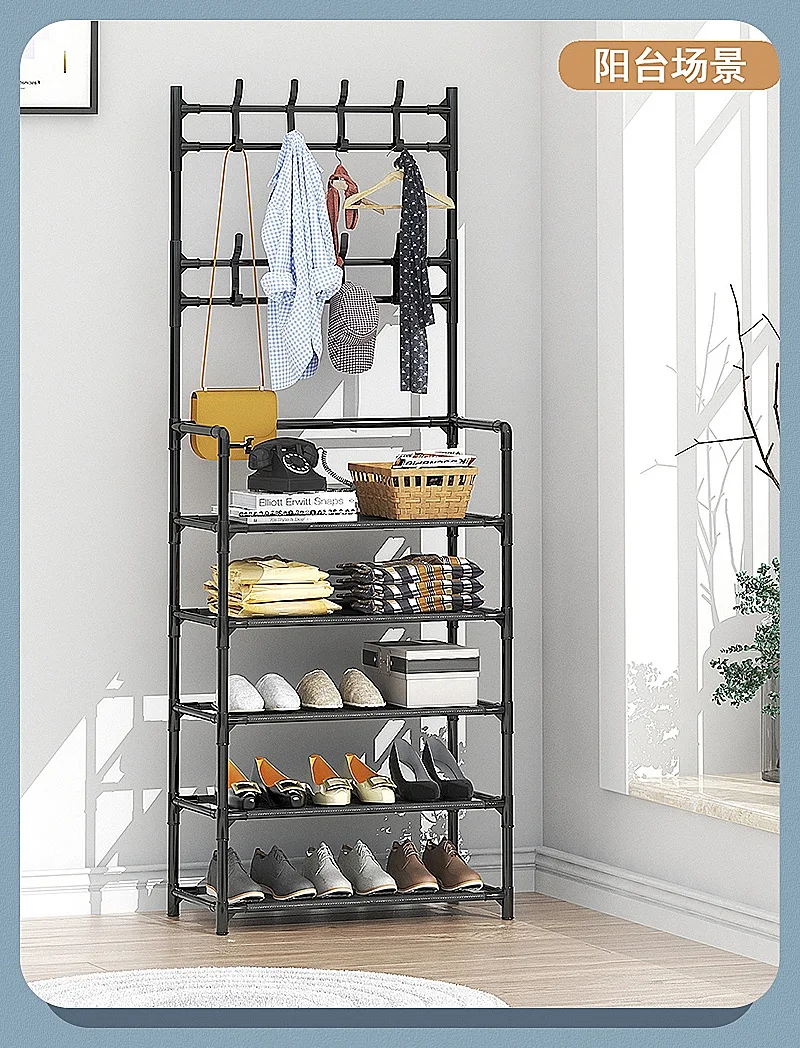 Coat Rack Shoe Cabinets Floor Hanger Storage Wardrobe Clothing Drying Racks Shoe Rack Furniture Purse Stand Hat Rack on Wall
