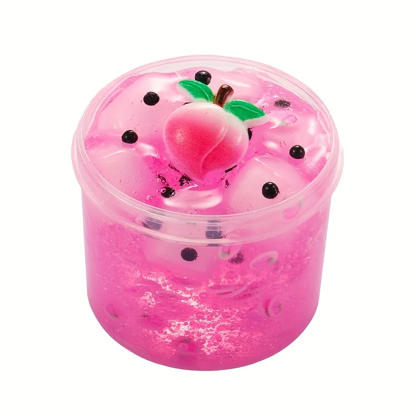 70ML Jelly Cube Crunchy Slime Clear Super Soft Non-Sticky Stress Toy fruit Charms Crystal Sludge Birthday Gift Party Favors slime kit fluffy slime