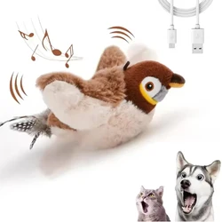 Interactive Rechargeable Chirping Bird Cat and Dog Toy - Touch Activated Plush Pet Toy (3 PCS)