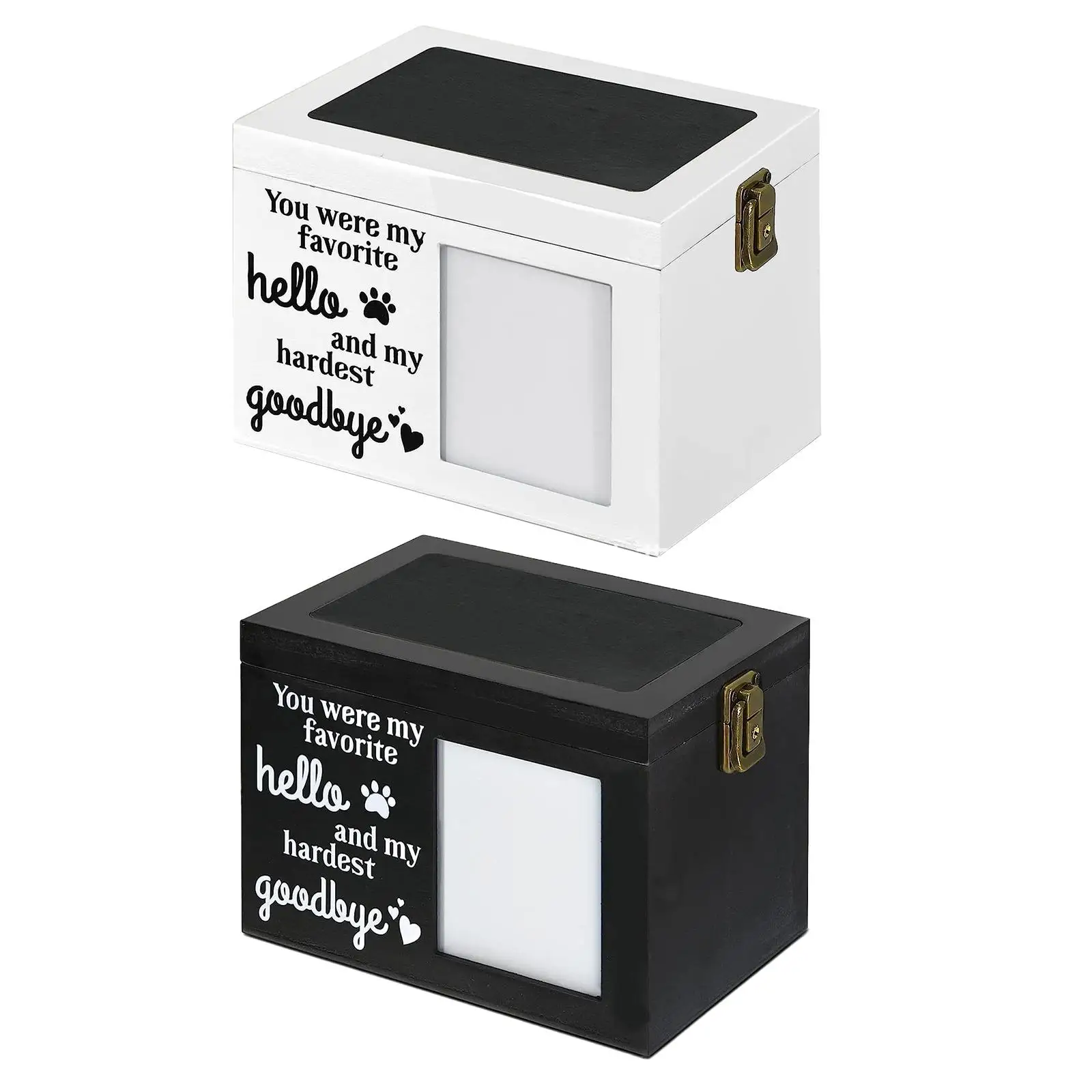 Pet Ashes Urn Keepsake Urn with Photo Frame Sealed Durable Wooden Pet for Loss Remembrance Gift Collar Rabbits Cats