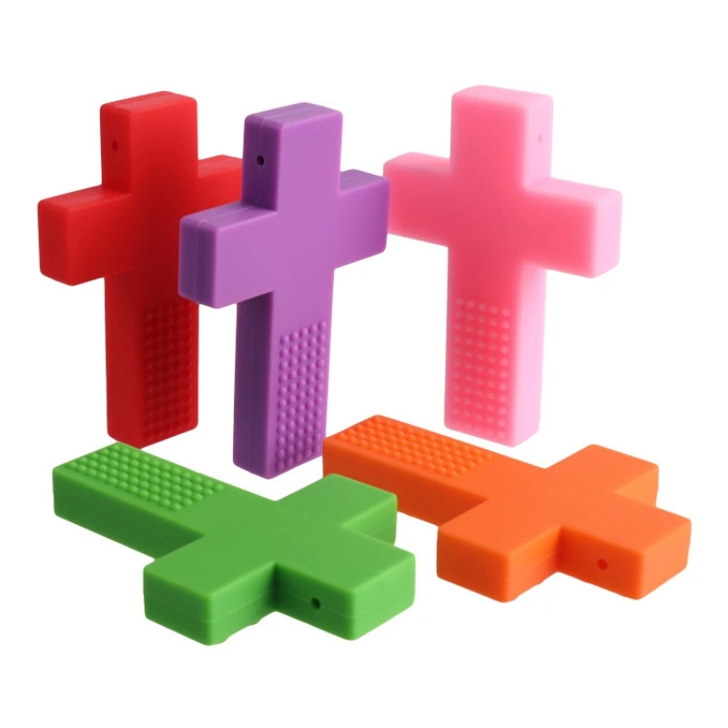 Pet and Baby Cross Border Autism Children Skull Gutta-Percha Sensory Chewing Necklace Silicone Teether Grinding Machine Pendant 5