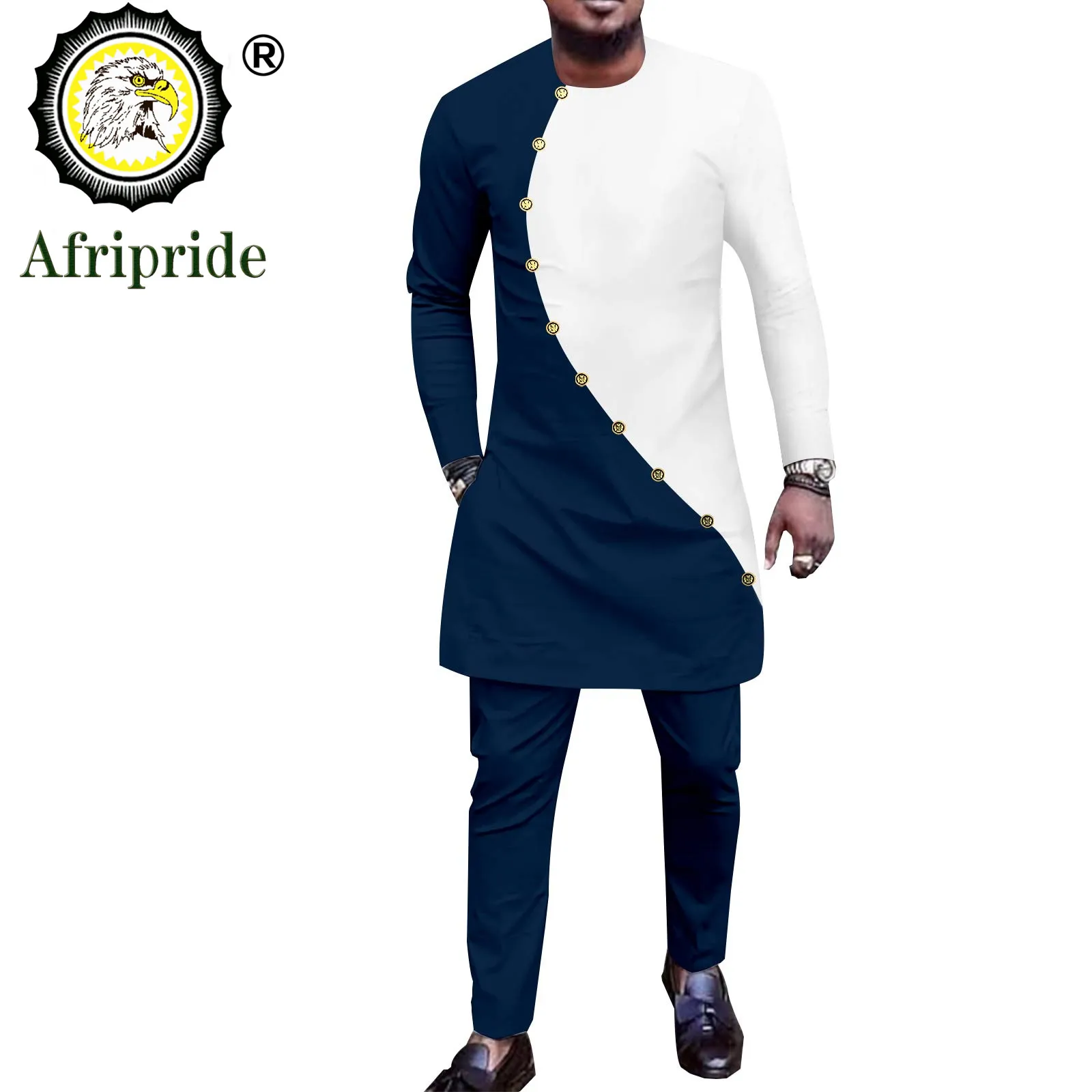 African 2 Piece Set for Men Dashiki Single Breast Shirts and Pants Sets Dashiki Outfits African Suit Tribal Tracksuit A2216113