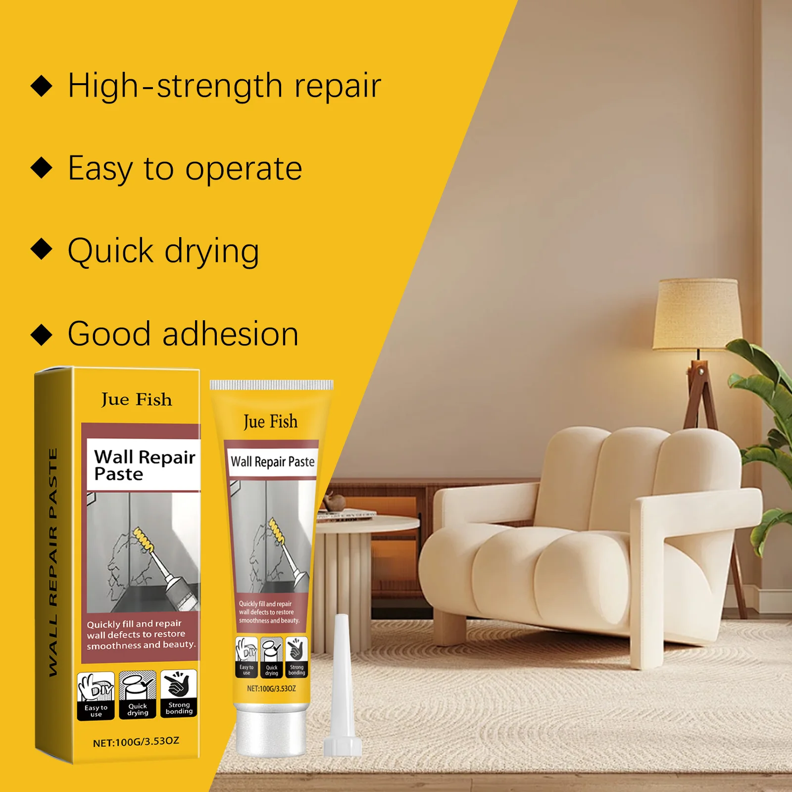Wall crack repair cream Wall damage Scratch dent Crack staple hole repair wall paste