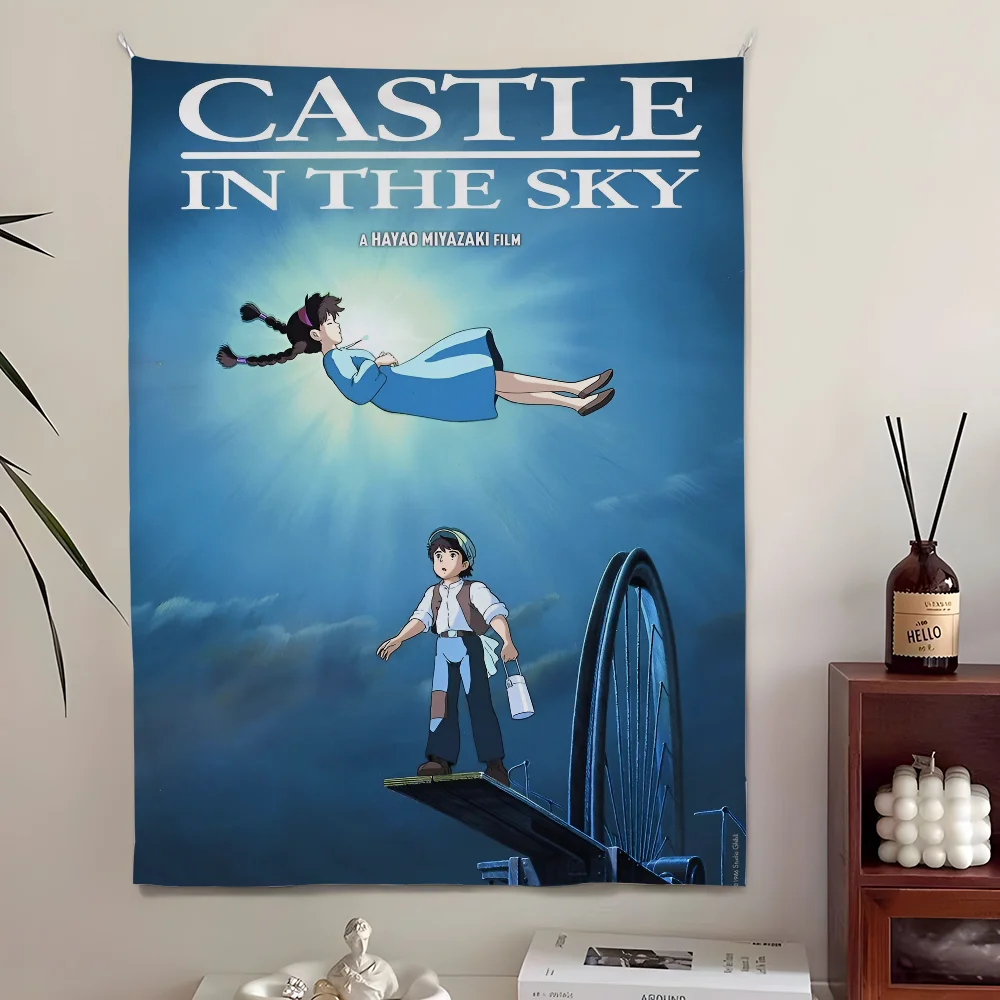 L-Laputa C-Castle In The SkyS Tapestry Bedroom Living Bar Garden Outdoor Microfiber Festival Decoration Background Art Banner