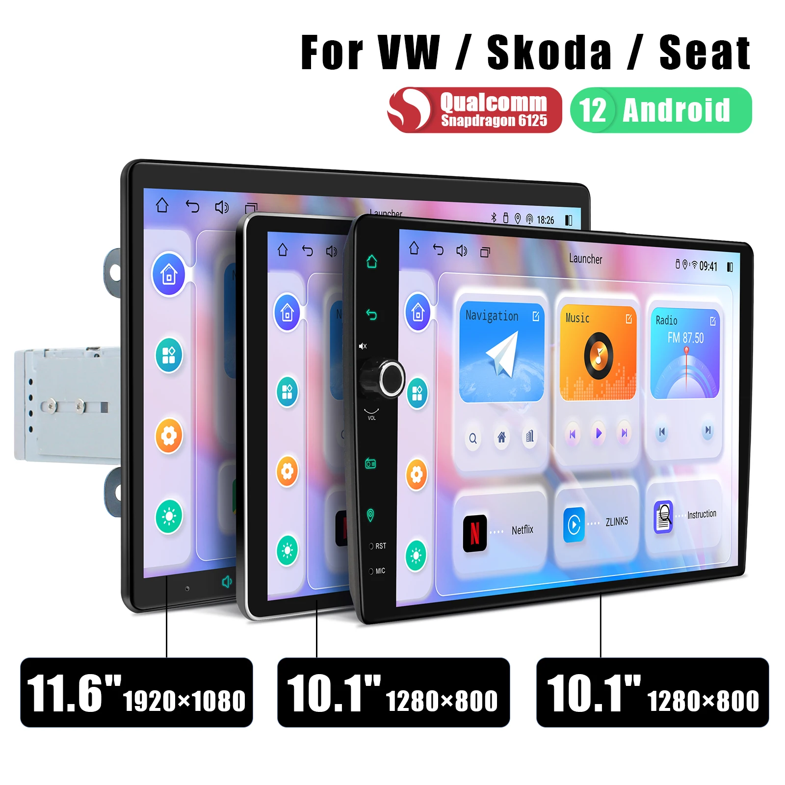 Joying 11.6 "Navigazione Gps Stereo Per Autoradio Android Per Volkswagen Vw Skoda Seat Support Wireless Apple Car Play Plug And Play