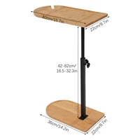 Table d'appoint en forme de C pour canapé, baignoire, plateau de baignoire, capacité 40kg, pour salon, chambre à coucher, bureau 5
