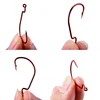 50-100 pcs/box Wide Crank Fishing Hooks Carbon Steel Offset Fishhook 3/0#-2# Bass Barbed Carp Fishing Hook For Soft Worm Lure 3