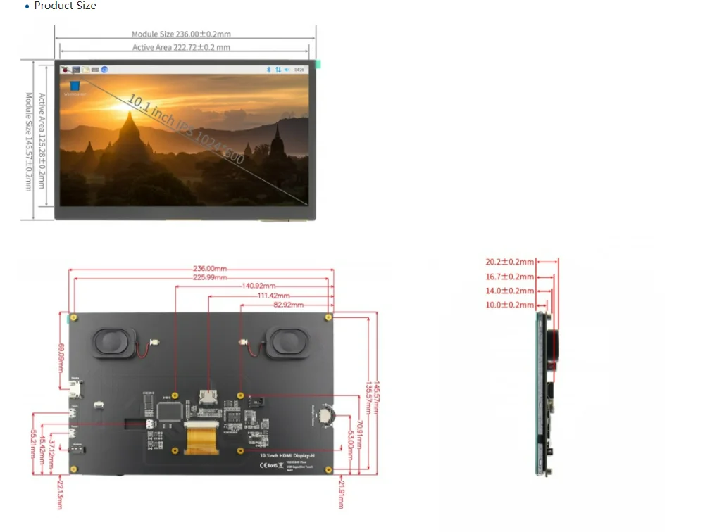 HDMI Kapazitiver Resistiver Touchscreen LCD-Bildschirm 3,5' 4' 5' 7' 10,1' Zoll 1024*600 800*480 für Raspberry Pi Win7/Win8/Win10 – Detail 27