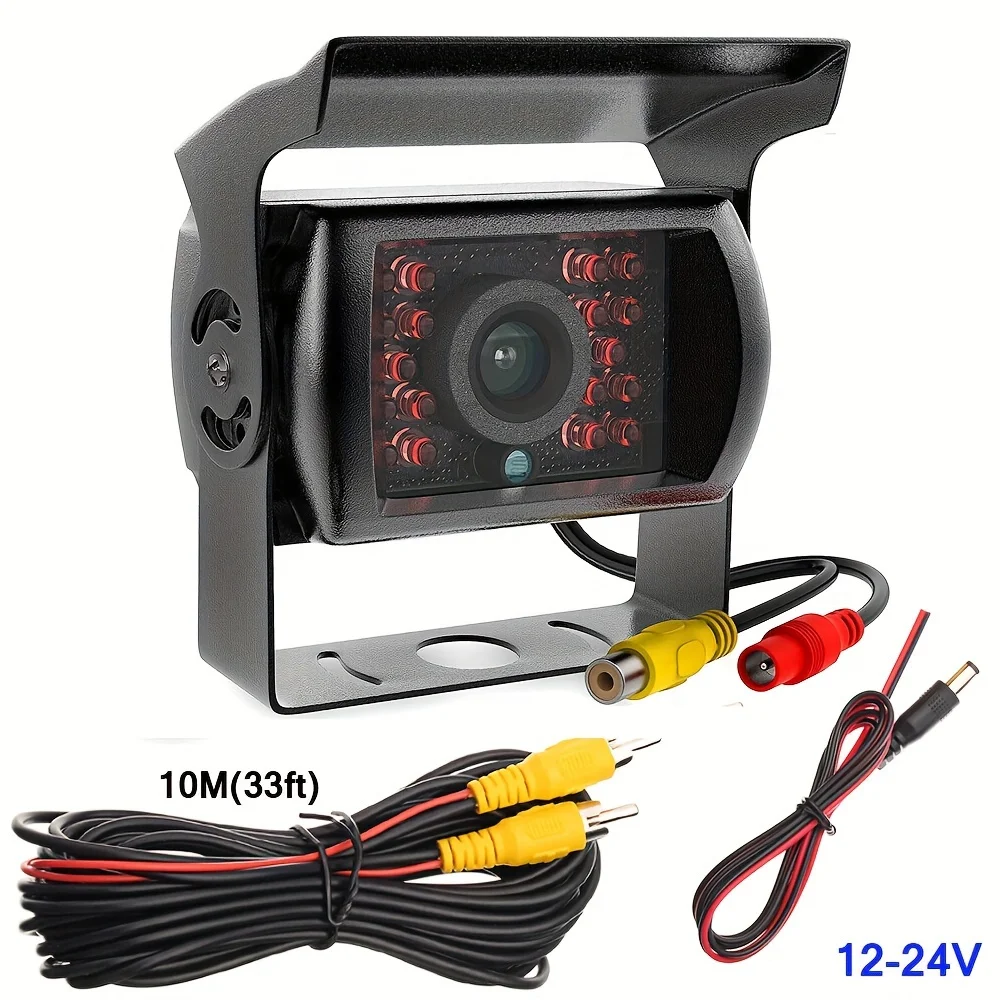 트럭 백업 카메라 헤비 듀티 18 LED IR 자동차 후면보기 백업 카메라 버스 트럭 트레일러 Pickup12V 24V + 393.7 인치 RCA 케이블