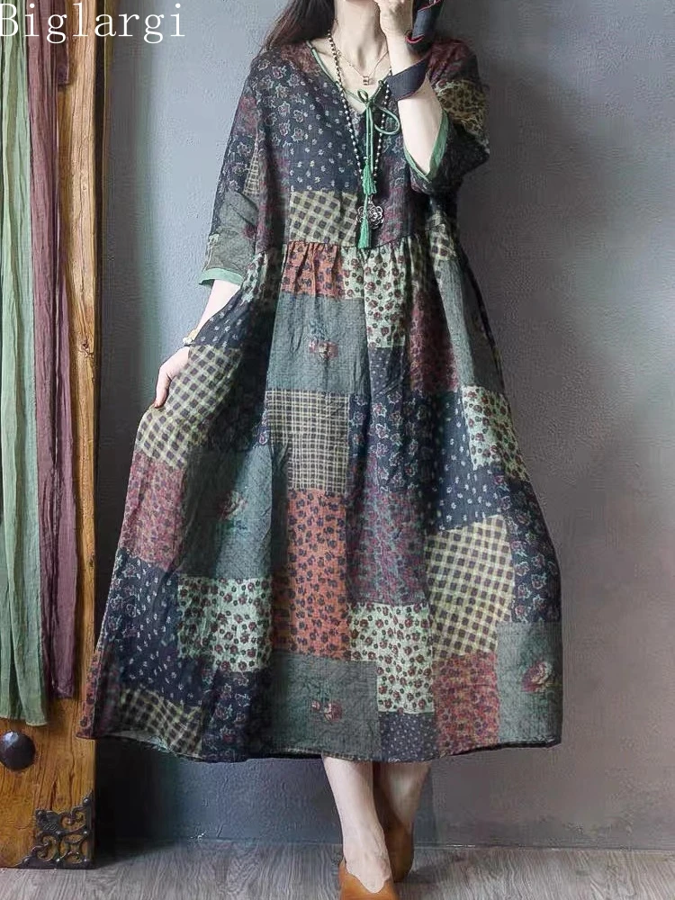 Oversized-Summer-Vintage-Ethnic-Style-Dress-Women-Loose-Fashion-Casual ...