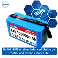👍 Batterie au Lithium 24V 100Ah 7S3P 18650, haute capacité, 24V, 100000mAh, rechargeable, avec chargeur 2A, pour l'électronique, nouveau 4