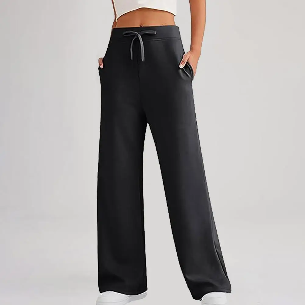 

Women Pants Comfortable Wide Leg Yoga Pants with Drawstring Waist Pockets for Women Soft Sweatpants for Jogging Lounge Wear