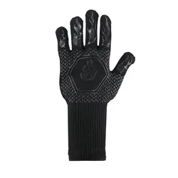 High-Temperature Resistant Silicone Protective Gloves for Barbecue and Oven Use (Black)