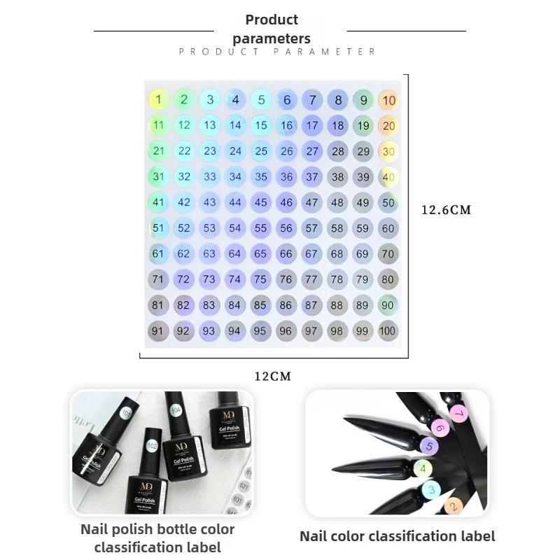 Nail Polish Number Sticker Label Color Gel  Bottle Lipstick Nails Tips Display Mark Numbering Manicure Tool Varnish Glue 2