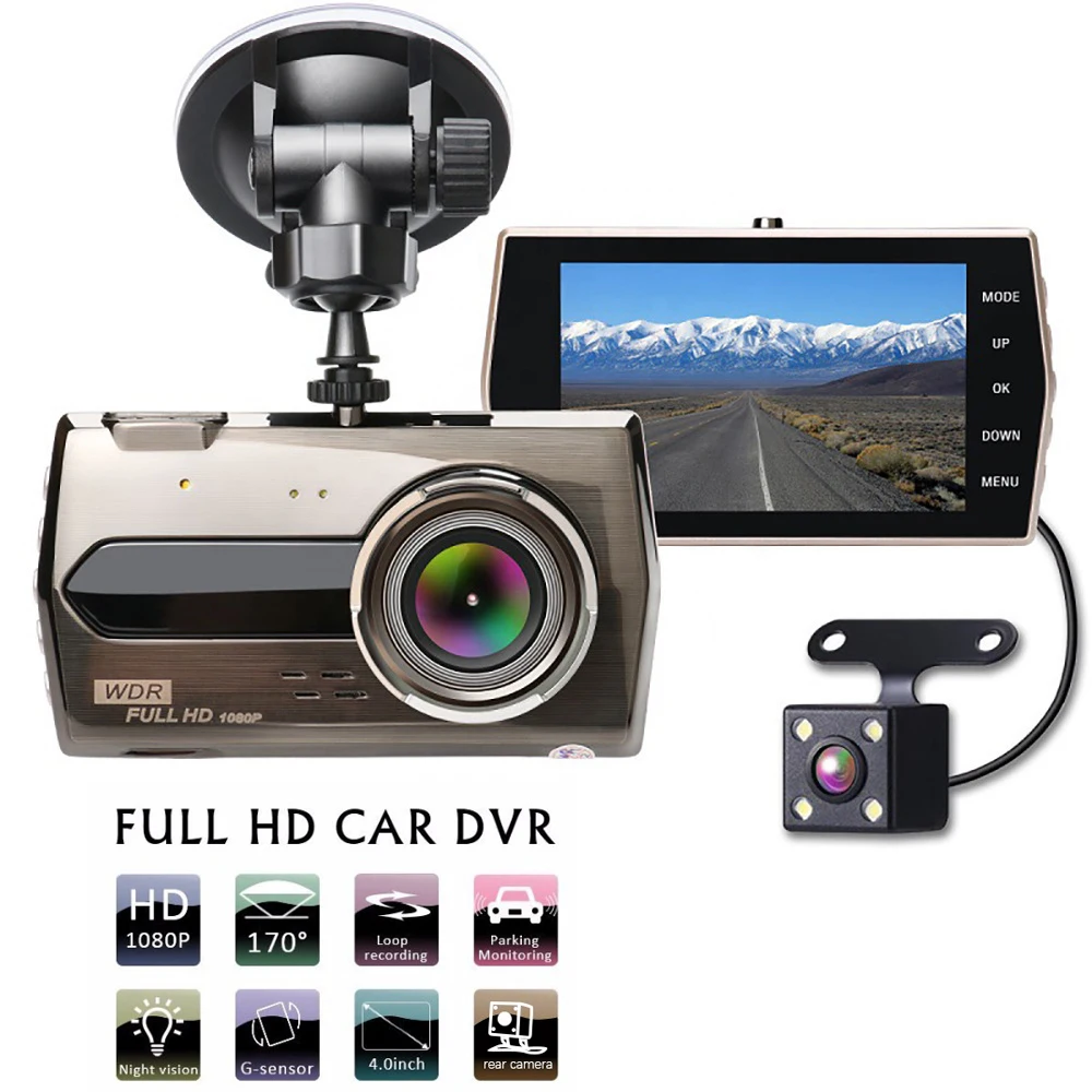 

Dash Cam Car DVR Full HD 1080P Rear View Camera Video Recorder Black Box Auto Dashcam Car Accessories Supports Multi-language