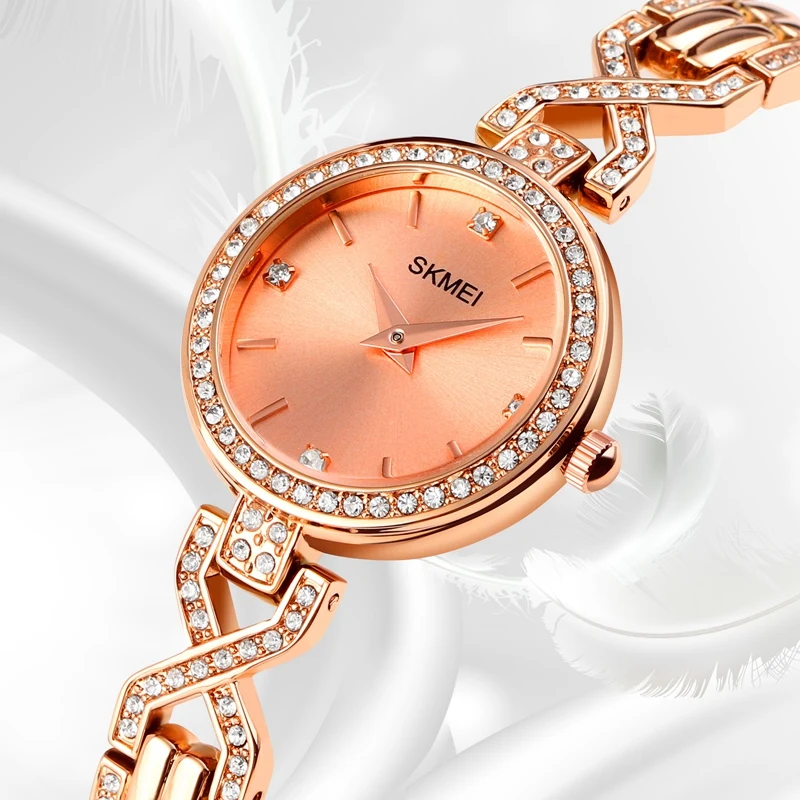 SKMEI Romantic Style Quartz Women's Watch Fashion Thin Strap Ladies Bracelet Wristwatch Female Clock Waterproof Relogio Feminino 2