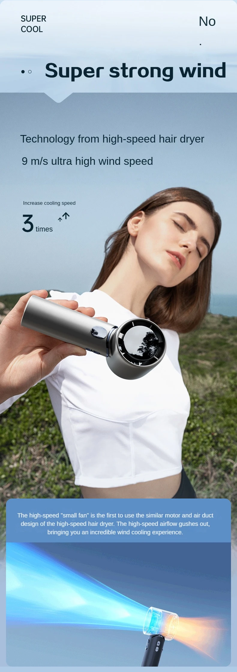 Description Picture 4 of itemCustomization Portable Rechargeable Personalized Air Cooling Fan