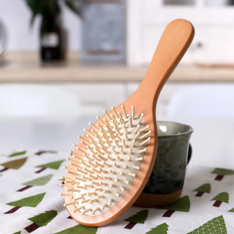 Hair Comb Curly Hair Brush Hair Styling Tools Hair Brush Comb Wood Airbag Comb Professional Hair Anti-Loss Massage Brush Hairbrush Scalp Care