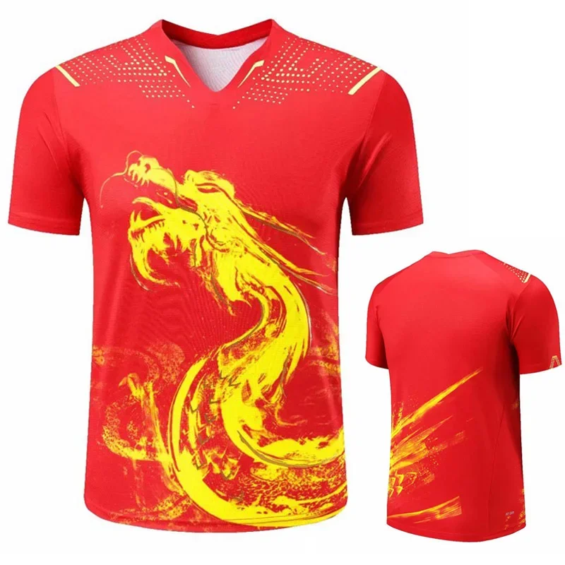 thumbnail image 1 of 2024 Última camiseta de tenis de China Dragon para hombres y mujeres, pantalones cortos de ping pong para niños, camiseta de bádminton, camisetas de tenis de mesa, camisetas de tenis de mesa, 1 of 5