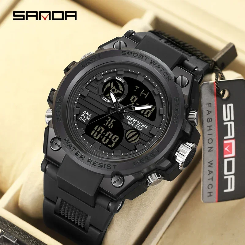 

SANDA 739 Sports Men's Watches Top Brand Luxury Military Quartz Watch Men Waterproof S Shock Male Clock relogio masculino 2023