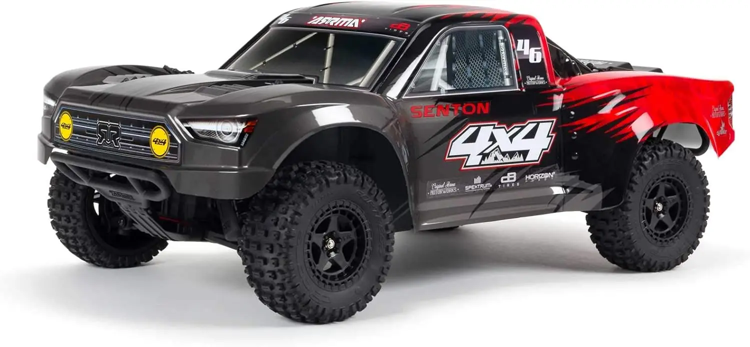 1/10 SENTON 4X4 V3 MEGA 550 Brushed Short Course RC Truck RTR (Transmitter, Receiver, NiMH Battery and Charger Included), Red, A