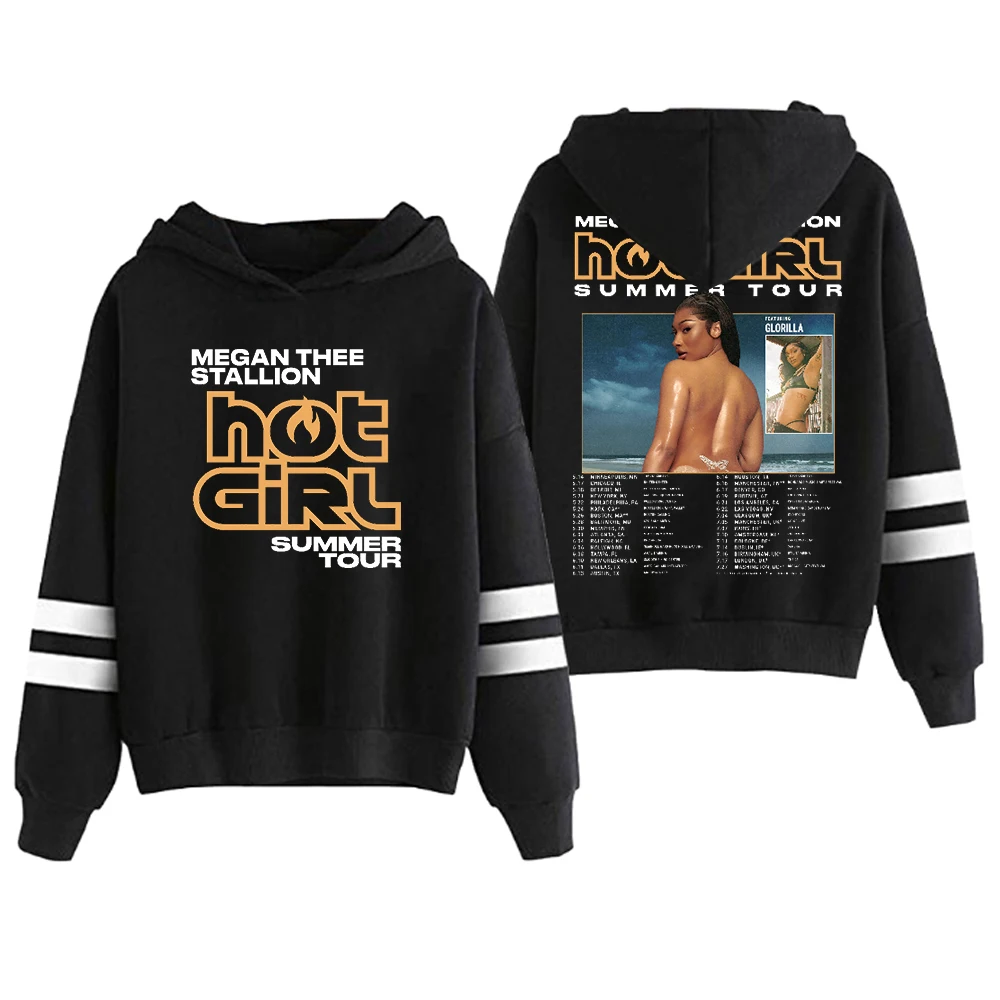 

Толстовка с изображением Меган Тори, лидер продаж, для девушек, летняя прогулочная одежда без карманов, параллельные полосы, рукава, уличная одежда, свитшот для мужчин и женщин, одежда в стиле хип-хоп