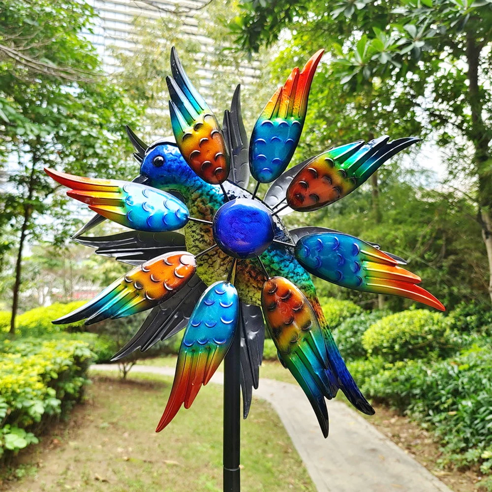 

Hummingbird Wind Spinners for Garden Colorful Metal Decoration Outdoor