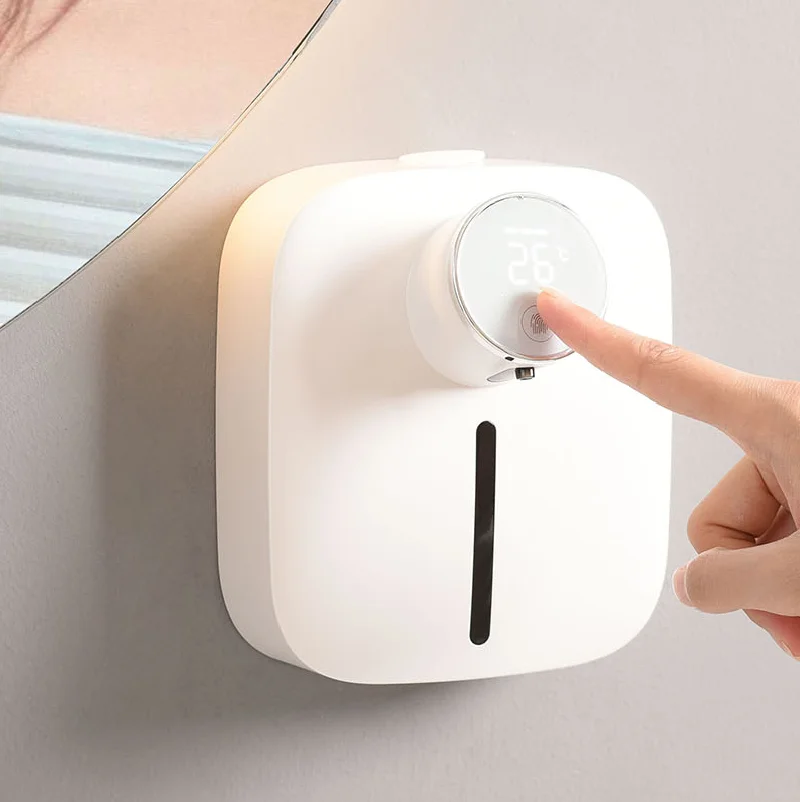 

X101 Smart Liquid Sanitizer Temperature Monitor 320ml Wall Mounted Automatic Soap Dispenser Recharge Waterproof Foam Hand Washer
