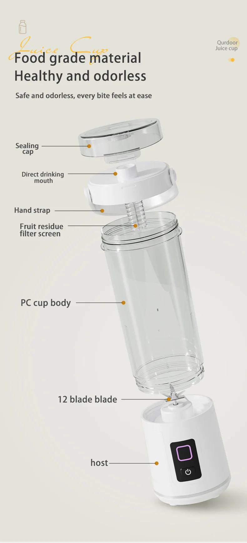 Tragbarer Elektrischer Mixer Für Shakes Und Smoothies_voghion.com