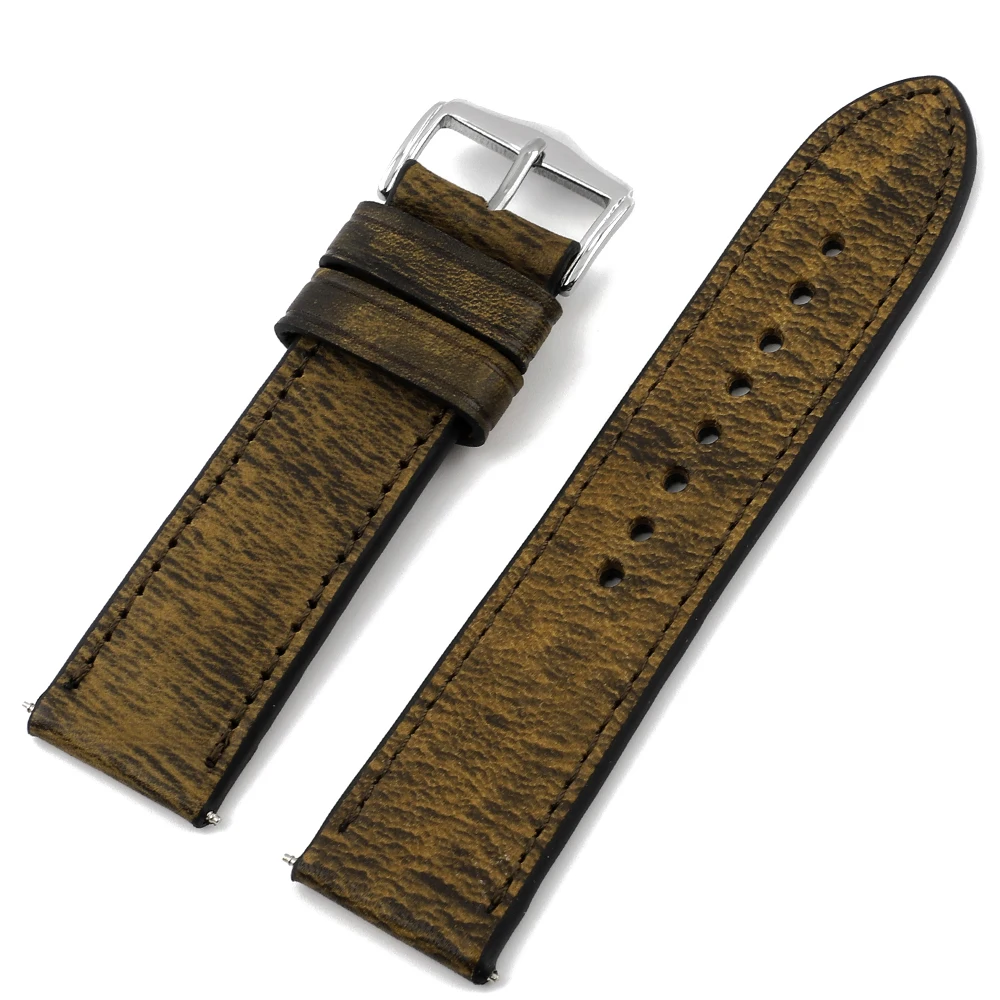 Handmade Vintage Multi-Color Watch Strap - 24mm Premium Leather Band