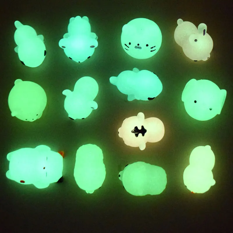 5-50Pcs Glow Kawaii Toys Cute Animal Antistress Decompression Mochi Toy Soft Sticky Squishi Stress Relief Funny Gift Toys fidget toys stress relief toys sticky toys squishy toys childrens toys