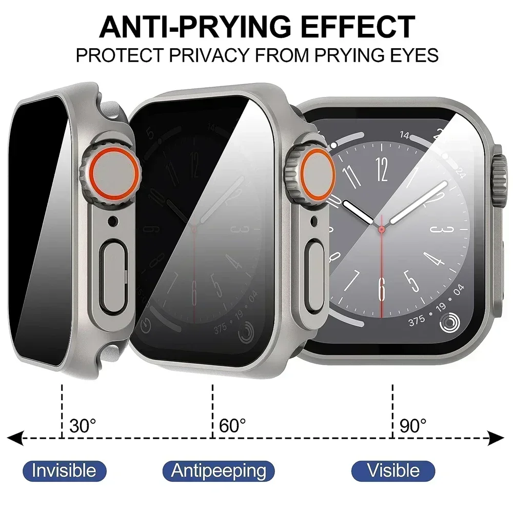 Enhanced Privacy Tempered Glass Cover for Apple Watch Screen Protection