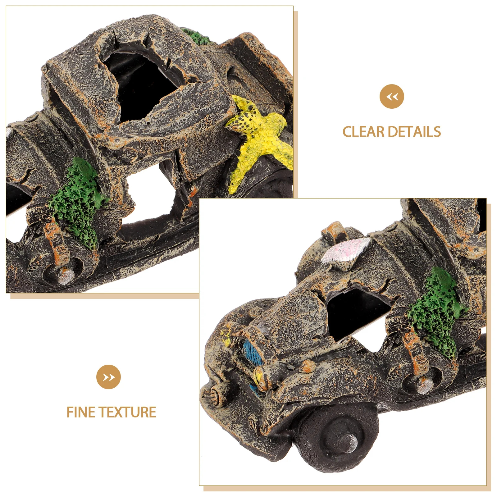 Car Wreck Resin naments Fish Tank Decorations Aquarium Car Decor Betta Fish Cave Large Aquarium Decor Reptile Habitat