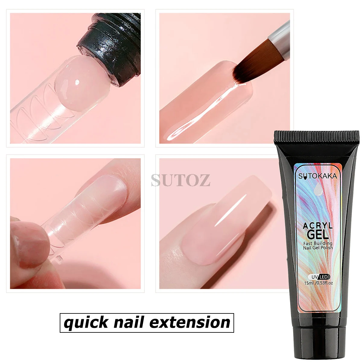 15ml Nail Extension Gel - White, Pink, Nude