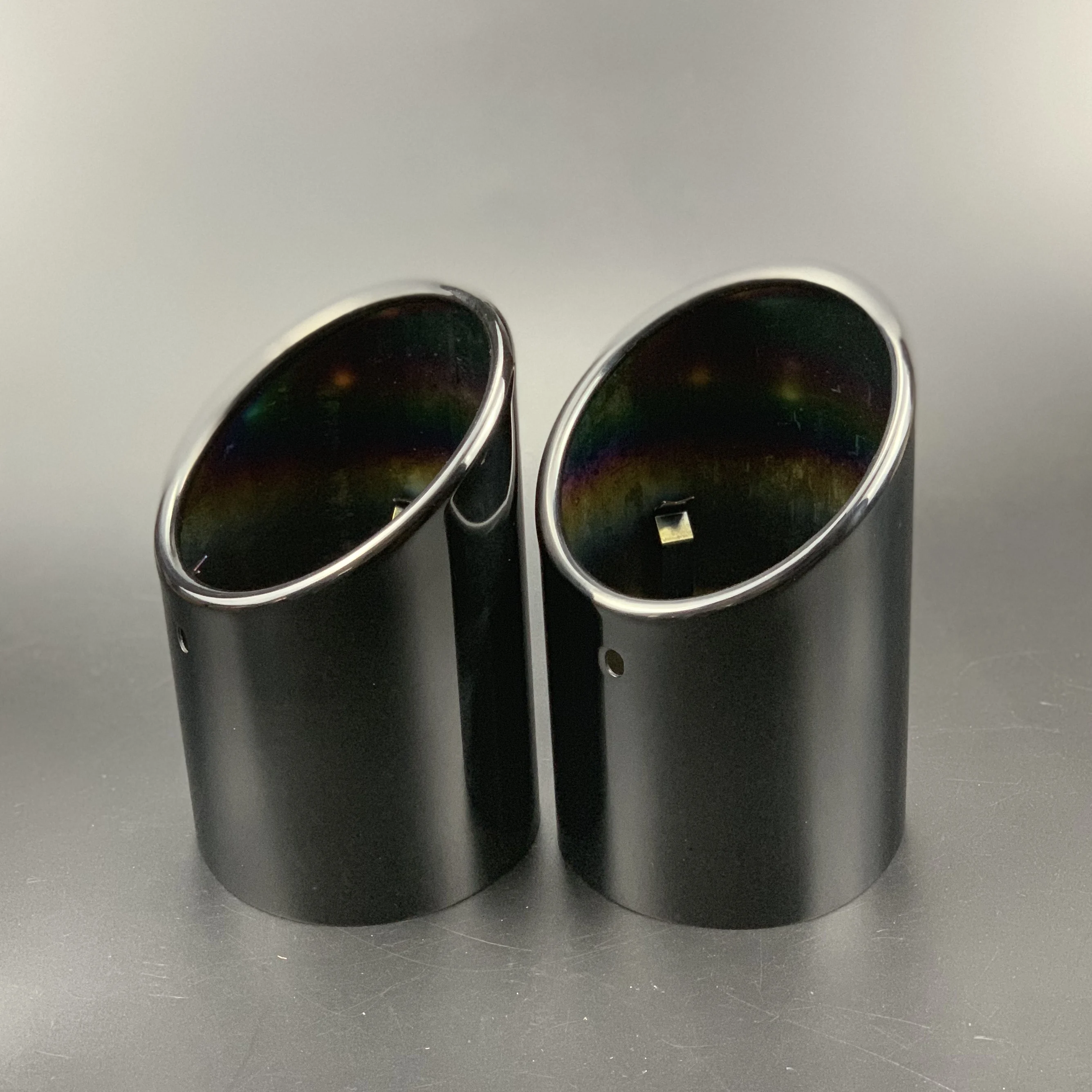 2pcs/lot Stainless Steel Car Exhaust Straight Tail Pipe Tips Cover Case For Audi Q7 4L SQ7 2007-2015 Car Accessories