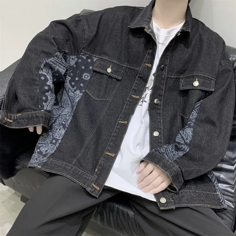 Denim Jacket Men Pu Handsome Spring and Autumn Ins Fashion Brand and Autumn Clothes American Retro Suit Cowboy