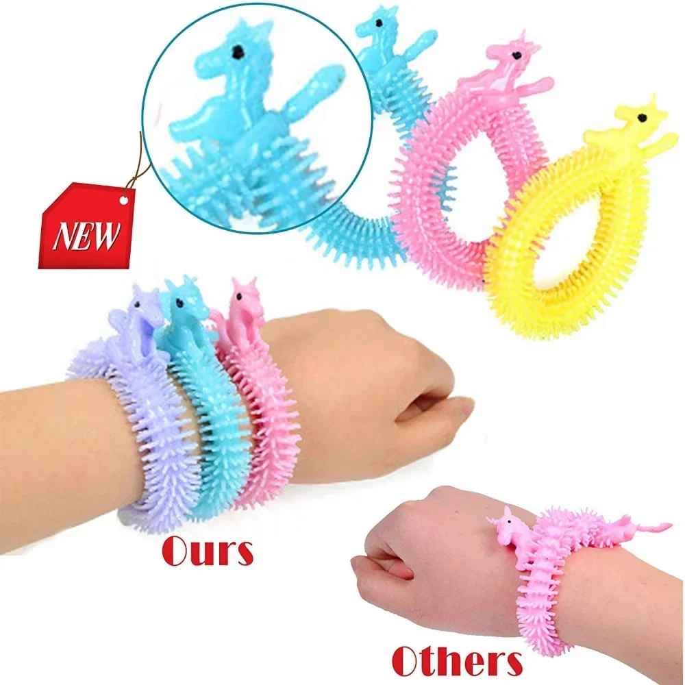 Decompression Toy Unicorn Worm Squishy Toys Flexible Glue Noodle Rubber Force Vent Squeeze String for Children Adults Gift 5