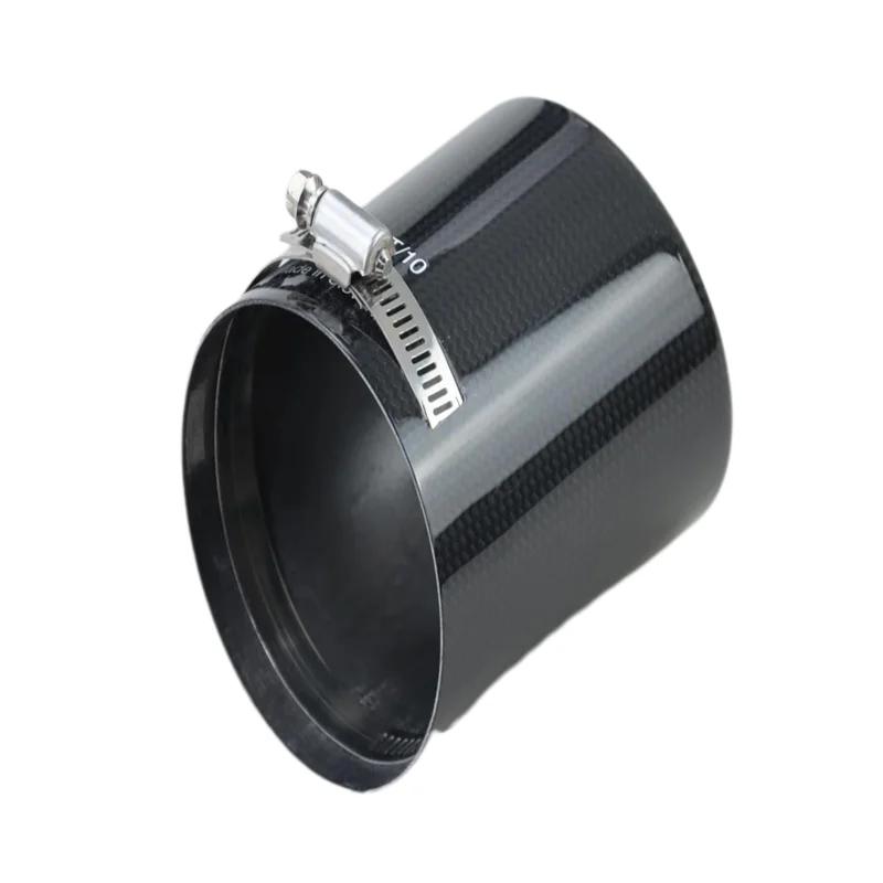 Exhaust Pipe Tip 1PC Car Universal Case Exhaust Tip housing Straight Edge Carbon Fiber Exhaust Muffler Pipe Tip Cover
