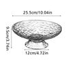 1PC Modern Style Fruit Tray Transparent Ripple Round Drain Fruit Basket Kitchen Counter Table Centerpiece Decorative Home Decor 2