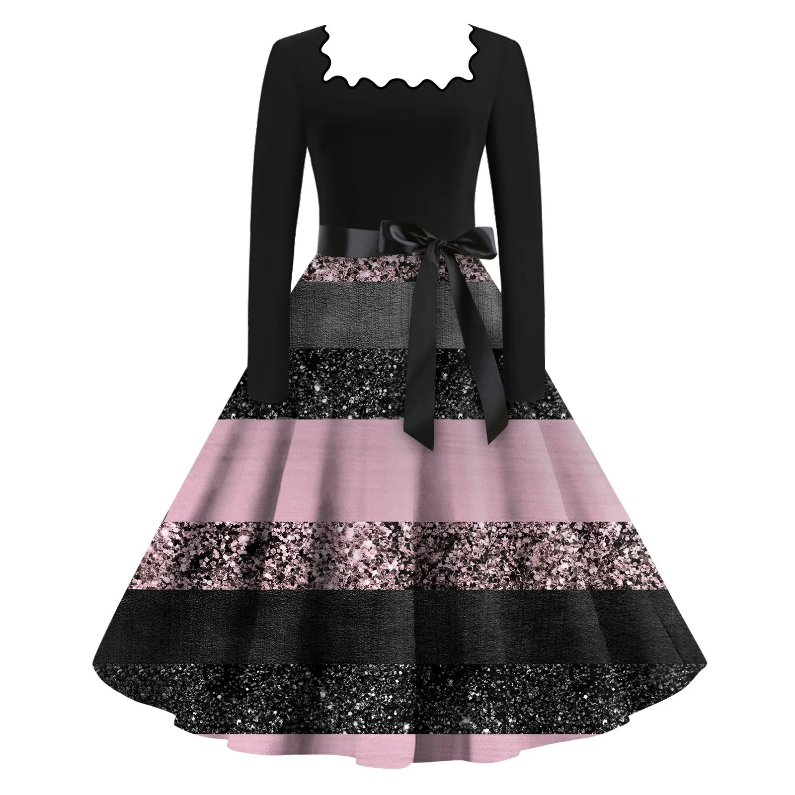 

Women'S Polka Dot Print Long Sleeve Dress Cutout Party Casual V Neck Dress Elegant Women'S Dresses For Party Vestidos Femininos