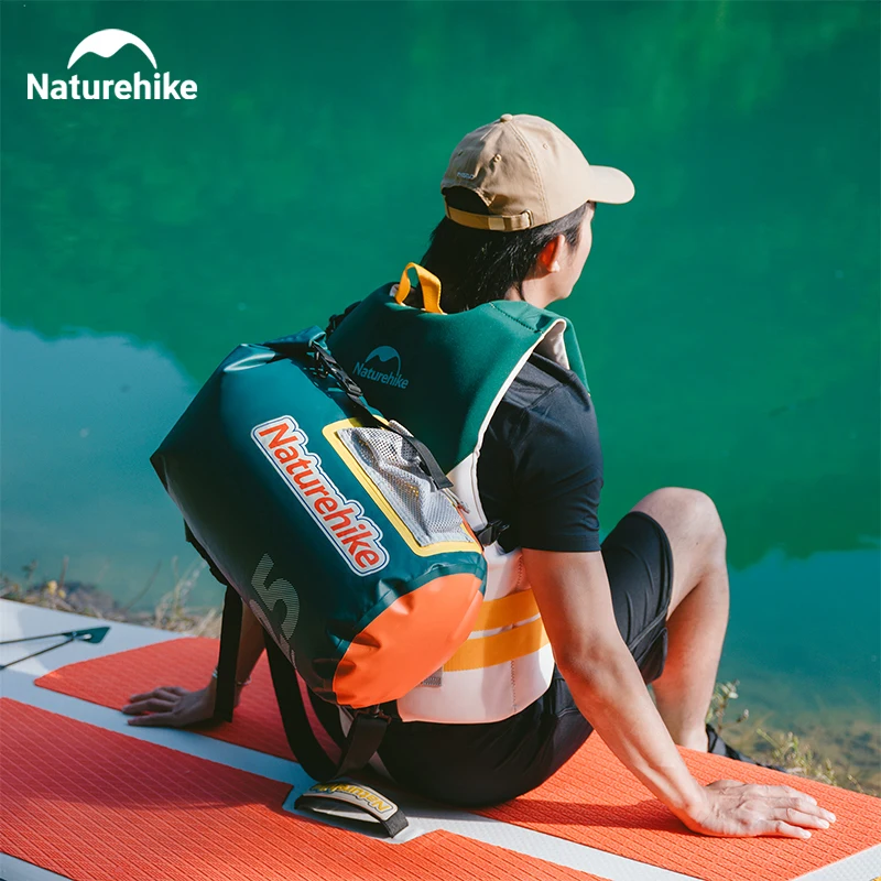 Naturehike Camping waterproof backpack ultra lightweight carrying dry wet separation swimming float bag PVC folding beach bag 6