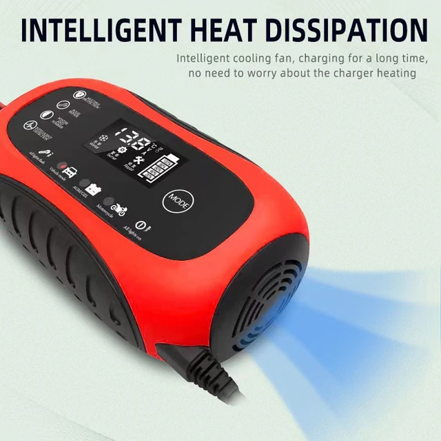 Chargeur de batterie de voiture intelligent sans entretien, chargeur de  batterie numérique à charge rapide pour AGM GEL Lead Acid 24.com -  AliExpress