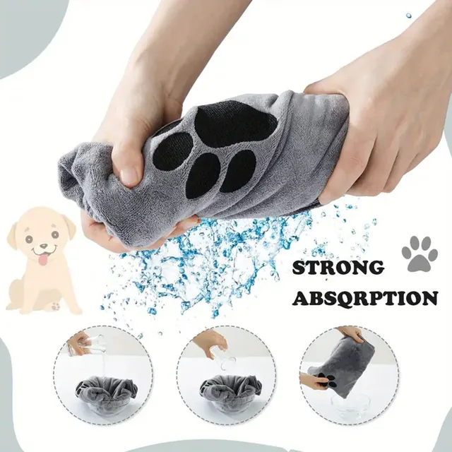 Pet Towel,Microfiber Dog Bath Beauty Towel,Super Absorbent Printing Dog Warming Towel,Thick Dog Cat Blanet,Pet Bath Products 4