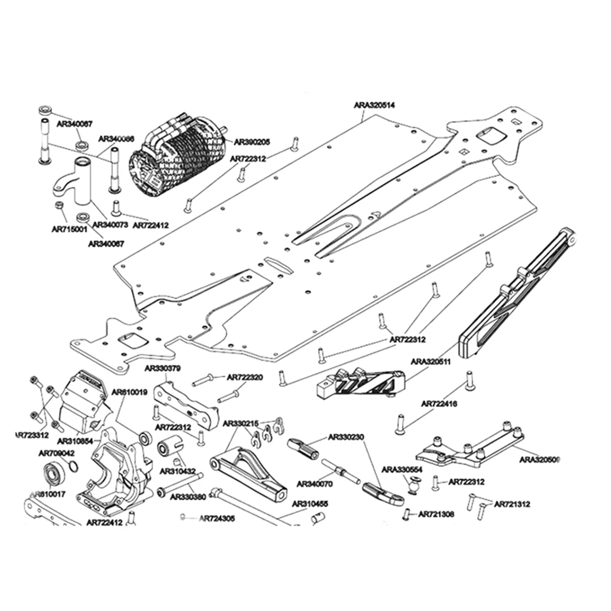 ARRMA 1/7  ˷̴   ĸ  , 6S BLX RC ڵ ׷̵ ǰ ׼, Ķ